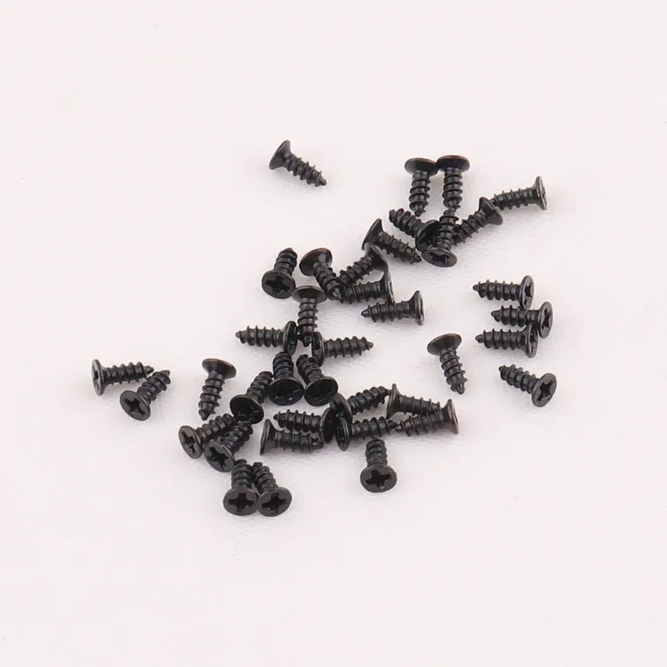 Parafusos de metal pequenos pretos de 6 mm para acessórios de caixa