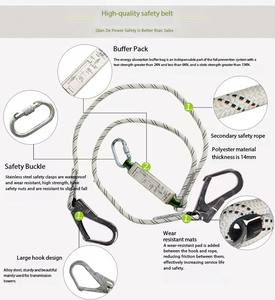El mejor arnés de seguridad para la construcción, cuerda de escalada al aire libre <span class=keywords><strong>con</strong></span> <span class=keywords><strong>dos</strong></span> ganchos a presión - Product Image 6