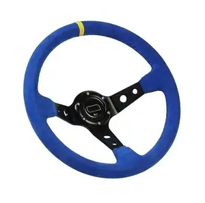 Universal custom racing drifting deep dish Suede Leather PU ABS carbon fiber 350mm car steering wheels