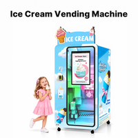 Mesin Penjual Es Krim Soft Serve Otomatis Komersial Harga Grosir Layar Sentuh Digital Konstruksi Logam