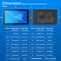 Écran tactile industriel à cadre ouvert IP65 de 7 à 32 pouces, tablette robuste, mini PC, ordinateur d'automatisation pour distributeur automatique