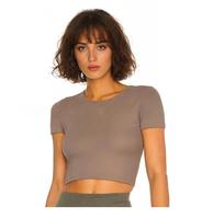 Camiseta Deportiva de Compresión para Mujer, Ajustada, de Nailon y Elastano, con Espalda Descubierta, para Pilates, Ropa Deportiva, Venta al Por Mayor