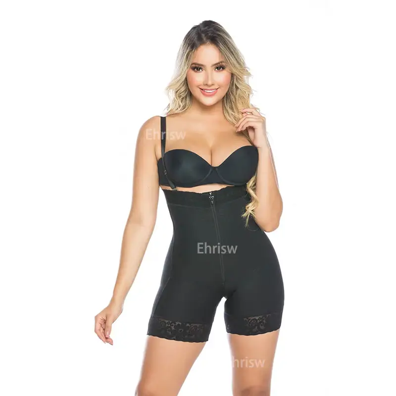 Strapless Korte Gordel Vrouwen Bodysuit Postpartum Buikcontrole Frontsluiting Met Strapless Shapewear Afslankende Faja 'S Kort