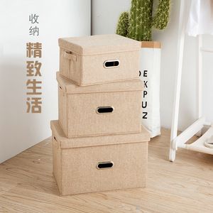 Clothing Organizer Storage Box Rectangle Gray Solid Color With Lid For Wardrobe Closet Bedroom Organization - Product Image 2