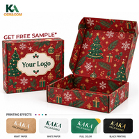 Boîtes d'expédition personnalisées pour sapins de Noël, imprimées en couleur, avec logo et fermeture à languette par KAKA