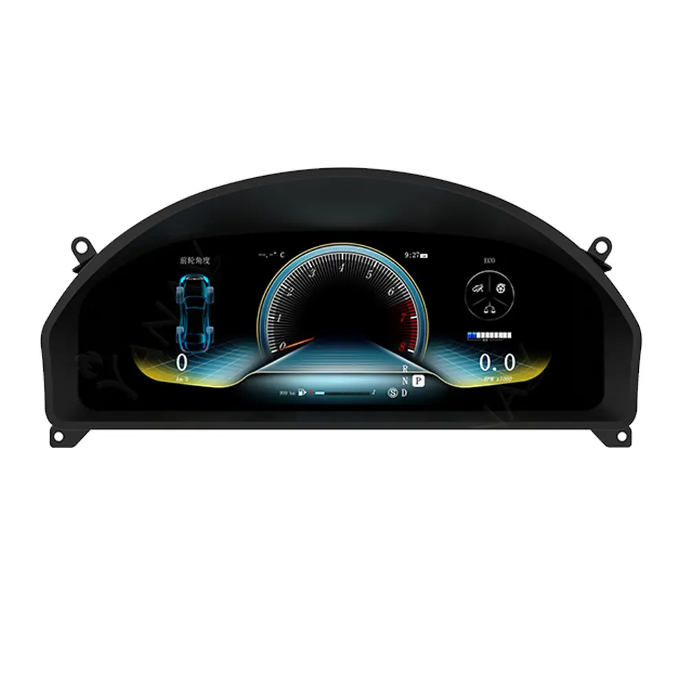 แผงหน้าปัดแผงควบคุมแผงหน้าปัดดิจิตอลแผงหน้าปัดห้องนักบินหน้าปัดดิจิตอล LCD สำหรับ Mercedes Benz C W204 W205 X253 W446 12-14