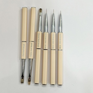 High Quality Metal Rod Nail Art <b>Brush</b> <b>Round</b> Head Flat Head <b>Brush</b> Nail Art Pull Pen Nail <b>Brush</b> Set - Product Image 4