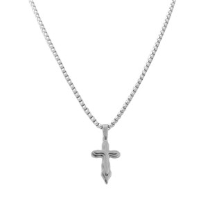 Stainless Steel <b>Cross</b> Pendant Necklace For Men Geometric Design 120115 - Product Image 3