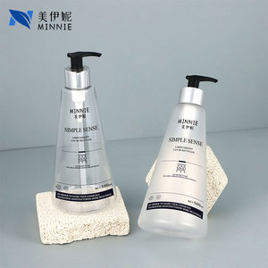 Minnie Simple Sense 500ml Cone Shaped PET Plastic <b>Bottle</b> With <b>Pump</b> For Shower Gel Conditioner Shampoo - Product Image 3