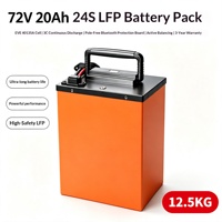 Baterai Lithium Iron Phosphate 72V 20Ah untuk Kendaraan Listrik Roda 2/3 Terminal Terbuka Papan Proteksi Bluetooth 0-50