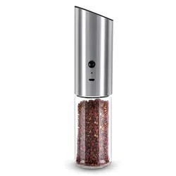 Utensilios de Cocina, Juego de Molinillos Eléctricos de Sal y Pimienta con Recipiente de Vidrio de 170 ml, Núcleo de Cerámica y Acero Inoxidable - Product Image 2