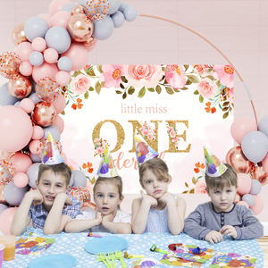 <span class=keywords><strong>Sfondo</strong></span> <span class=keywords><strong>rosa</strong></span> primo compleanno Photoshoot per Baby Shower fiori <span class=keywords><strong>rosa</strong></span> puntini oro fondali per torte forniture - Product Image 6