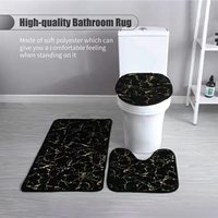 Meilleur pas cher or moelleux fausse fourrure de lapin 3 pièces ensemble de tapis de bain couvercle de toilette couverture en forme de U baignoire lavabo tapis ensemble