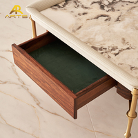 Meubles de salon au design original, table basse en bois d'acajou avec pieds en laiton massif, 1800 mm, pour le mobilier de salon