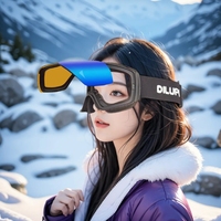 Lunettes de ski à verres rabattables Lunettes de ski photochromiques Logo personnalisé pour le snowboard, le ski et l'équitation