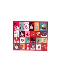 Calendrier de l'Avent en stock, 24 boîtes surprise, logo personnalisé imprimé, couvercle rabattable en carton avec plateau en plastique