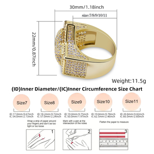 Nuovo anello Hip Hop a cinque stelle argento ghiacciato con zirconi cubici da uomo gioielli da festa a cinque punte per gioielli da uomo - Product Image 2