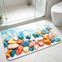 Tapis en terre de diatomée à motif de pavés colorés, antidérapant, absorbant l'eau, décoration intérieure, tapis de porte