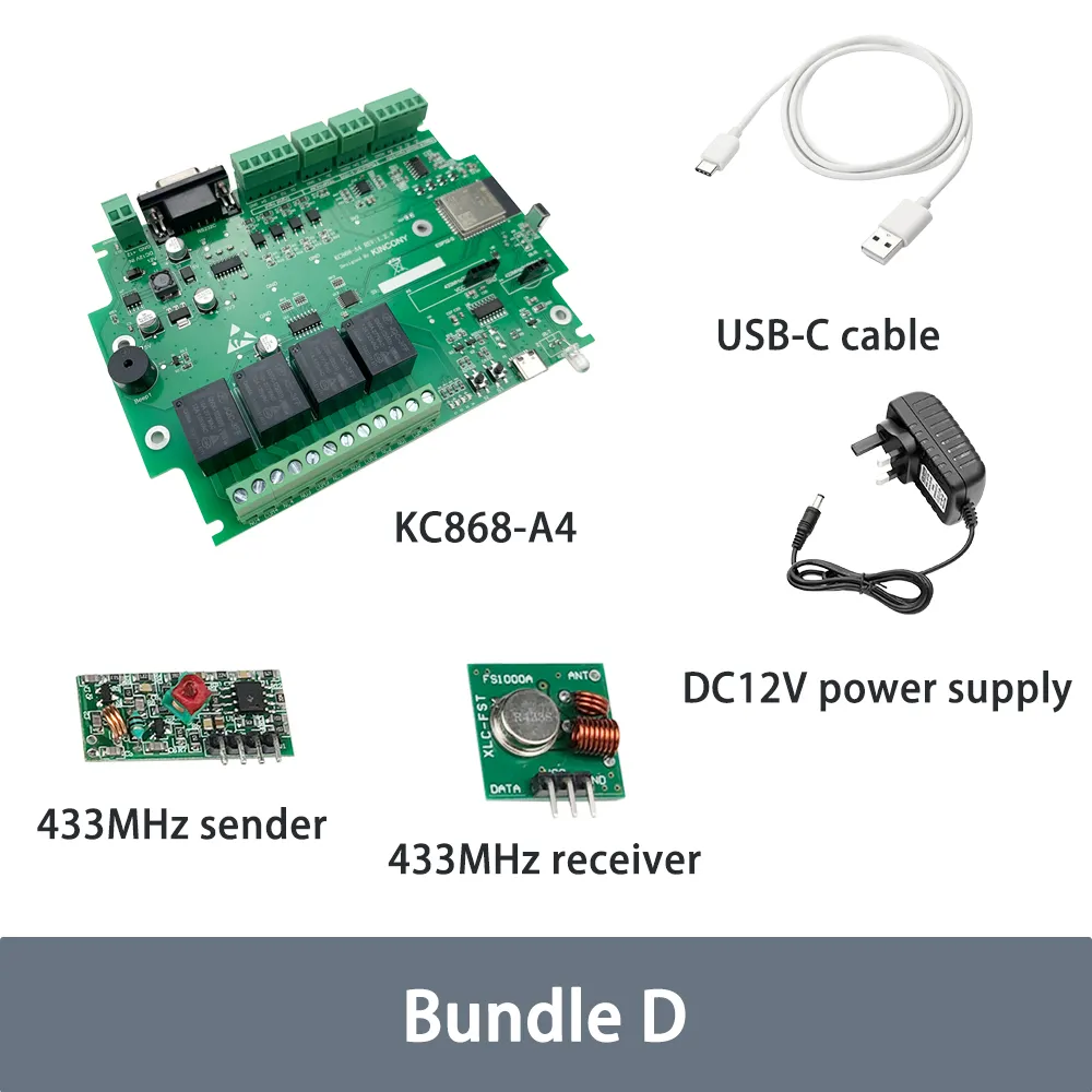 Kincony – lot de KC868-A4 D esp32 relais serveur web RS232 Module de relais USB tuya wifi intelligent automatique ouvre-porte de garage