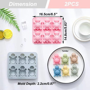 Molde de Silicona de 6 Cavidades con Forma de Tortuga para Niños, Herramienta para Chocolate, Gomitas, Cubitos de Hielo y Jabón, Molde para Decoración de Pasteles - Product Image 2