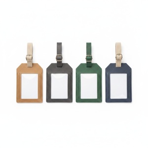 Étiquette de bagage en papier kraft lavable, aspect cuir écologique, vegan, boucle en coton, logo personnalisé, cadeau de voyage durable - Product Image 6