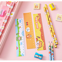 Ensemble de 5 crayons écologiques de style animal mignon, logo personnalisé, boîte cadeau, huit couleurs, fournitures scolaires, cadeau pour enfants