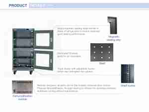 خزانة جافة صناعية ضرورية للتخزين المقاوم للرطوبة سعة 240 لتر بنسبة رطوبة 10%-20% للأشباه الموصلات والطاقة الجديدة والأغراض الطبية - Product Image 4