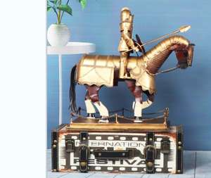 Sculpture d'art en métal Bronze <span class=keywords><strong>Alexander</strong></span> Holding Spear Riding Horse Statues - Product Image 3