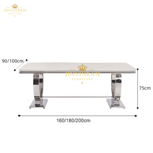 Nhà Hàng Đồ Nội Thất Sang Trọng Bàn Ăn Đặt Bàn Ăn Đặt 6 Chỗ Ngồi Bằng Đá Cẩm Thạch Bàn Ăn Để Sử Dụng Nhà - Product Image 4