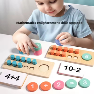 Montessori toán học bằng gỗ manipulatives thiết lập lớp học tiểu học mẫu giáo Mười khung học tập số đếm trò chơi toán học đồ chơi - Product Image 3
