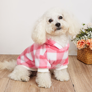 Abrigo con capucha a cuadros para perros, ropa cálida a cuadros en blanco y negro para perros pequeños, ropa de otoño e invierno, talla Sl - Product Image 3