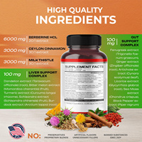 Capsules personnalisées de berbérine HCL de berbérine avec capsules de cannelle de Ceylan Capsules de chardon-Marie Suppléments immunitaires végétaliens pour la santé intestinale