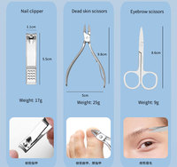 Ensemble de coupe-ongles de luxe en acier inoxydable pour soins personnels, outils de manucure et de soin des sourcils, ensemble complet professionnel 9 pièces (coupes diagonales et carrées)