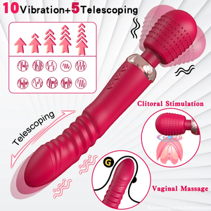 10-Frequenz-Vibrator und 5-Frequenz-Verlängerung <span class=keywords><strong>G</strong></span>-Punkt-Dildo Klitoris-Stimulator Paar-Vibrator für Frauen - Product Image 4