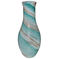 Décoration d'intérieur de luxe Tammaro Home Twist Teal en verre de Murano, design artisanal italien haut de gamme