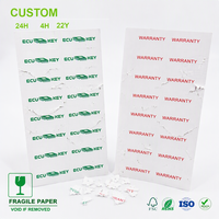 Étiquette de sécurité personnalisée en papier fragile, autocollant destructible type coquille d'œuf, VOID si retiré, conception pour garantie de clé ECU et puce