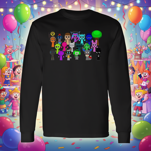 T-shirt à manches longues Colorful Robot Crew, col rond unisexe pour adulte, imprimé numérique, design de personnage futuriste - Product Image 3