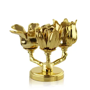 Custom exquisite corporate gifts China gold award decorative flowers metal flower ornament