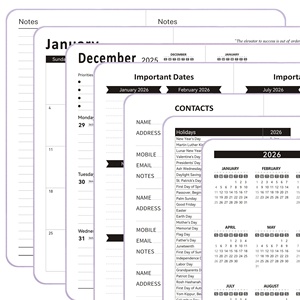 Fabricante de planificador personalizado Cuaderno de bolsillo Diario diario de tapa dura 2026 Planificador semanal mensual - Product Image 6