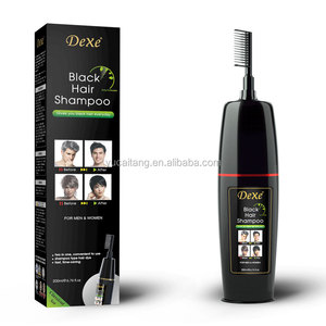 <span class=keywords><strong>DEXE</strong></span> Shampooing Colorant Permanent Magique Noir Naturel avec Brosse et Peigne – Facile à Utiliser à Domicile et en Salon pour Hommes et Femmes - Product Image 2