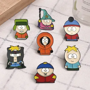 Manufacture Customized Metal Lapel Pin Souvenirs Cartoon Anime South Park Character Badge Pin