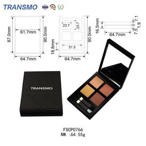 Palette de fards à paupières avec logo personnalisé, emballage carré, étui vide pour fards à paupières, palette de maquillage vide à 4 compartiments avec miroir - Product Image 2