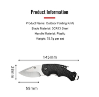 Couteau pliant multi-outils avec lame, manche en plastique, porte-clés, couteau de poche EDC, couteau de randonnée, ouvre-bouteille, brise-vitre
