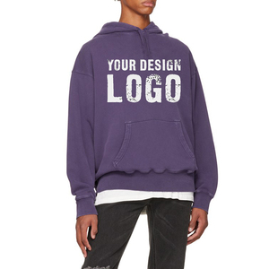 Ventes chaudes de sweats à capuche pour hommes en coton avec broderie lourde, impression de logo, sweats à capuche vierges en gros, sweats à capuche surdimensionnés à épaules tombantes personnalisés pour hommes - Product Image 3