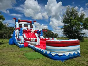 สไลเดอร์น้ำแบบเป่าลมสองเลน Star Spangled Splash สูง 40 ฟุต พร้อมสระว่ายน้ำ - Product Image 5