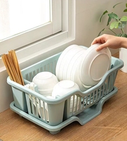 Étendoir à vaisselle de cuisine avec égouttoir Porte-ustensiles de cuisine égouttoir à vaisselle bol couteau fourchette baguettes support de rangement