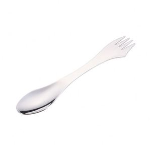 Ensemble de couverts multifonctionnels 3-en-1 en acier inoxydable avec logo personnalisé, écologiques et réutilisables (cuillère, fourchette, couteau) pour cuisine et extérieur - Product Image 1