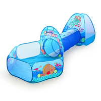 Ensemble de tente de jeu pliable 3 pièces pour enfants avec piscine à balles et tunnel d'exploration en polyester, jouet sportif