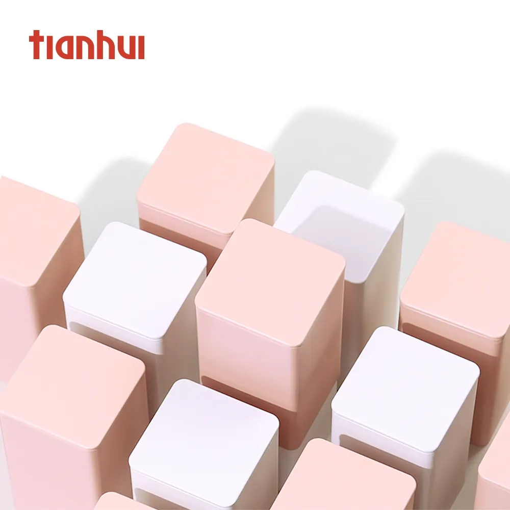 Tianhui Food Tee Verpackung Metall Blechdose Box Black Square Tee behälter Dose/Golden Tea Candy Jar Blechdose