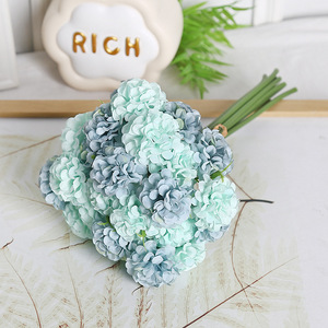 2026 고급 인조 꽃 핸드헬드 원형 수국 테이블 센터피스 꽃꽂이 장식 신부 부케 - Product Image 5